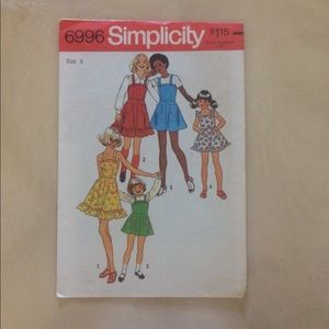 Vintage 1975 Simplicity 6996 Child’s Dress Pattern